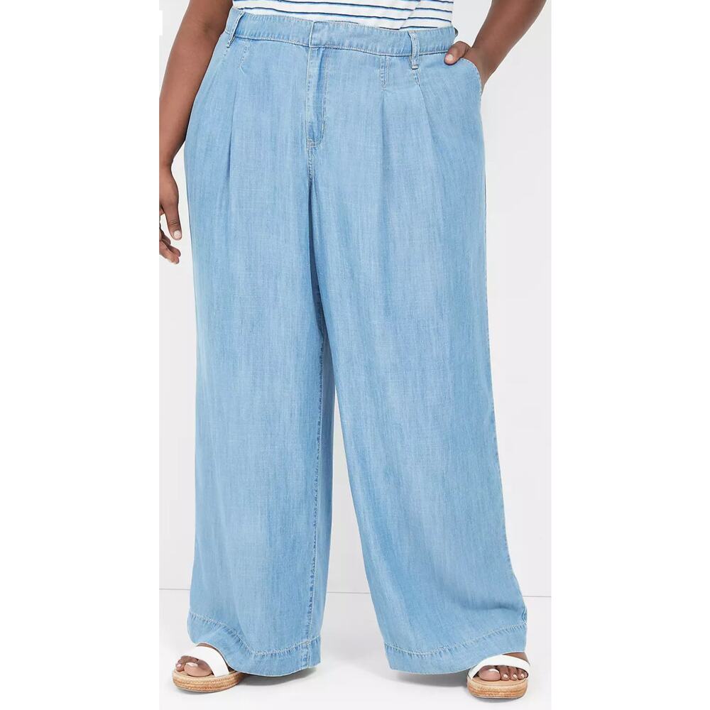 Lane Bryant Medium Denim Wide Leg Mid Rise Pants Women’s 16